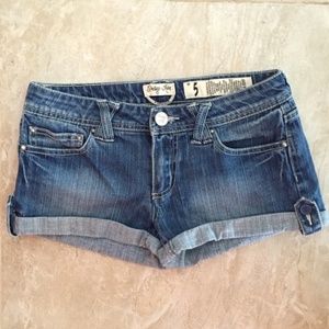 Cuffed Denim Shorts